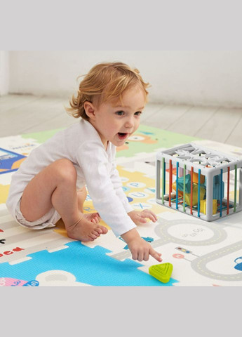 Развивающий тактильный куб-сортер HE 0209 с набором сенсорных элементов 14 шт. Huanger (327797483)