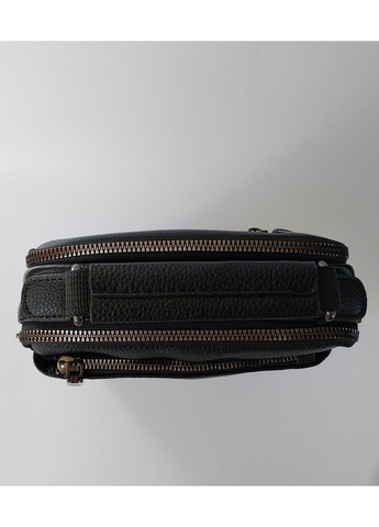 Сумка чоловіча месенджер на два відділення з короткою ручкою з натуральної шкіри чорна No Brand (349821699)