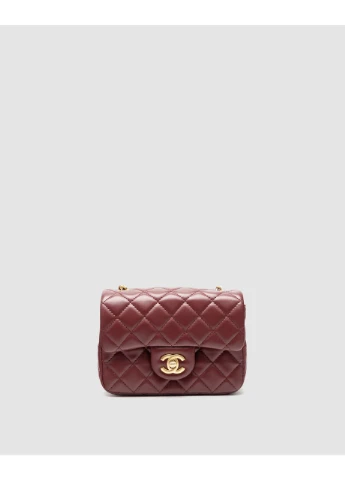 Сумка жіноча Mini Classic Single Flap in Burgundy Gold No Brand (388150669)
