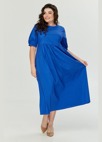 Синя жіноча літня сукня з відрізним ліфомта втачним рукавом на манжеті all posa (ap101221p) A'll Posa