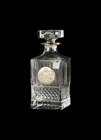 Набор для виски "Гербовый с трезубцем" (графин и 4 бокала) хрусталь, серебро, золото (GPB5TRY1GG) Boss Crystal (302666424)