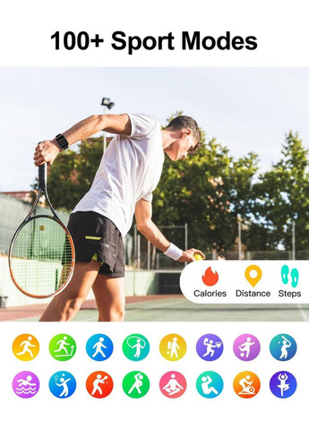 Смарт часы Dakofied 1,85-дюймовый Фитнес-трекер с 100+ спортивными режимами No Brand (363318113)