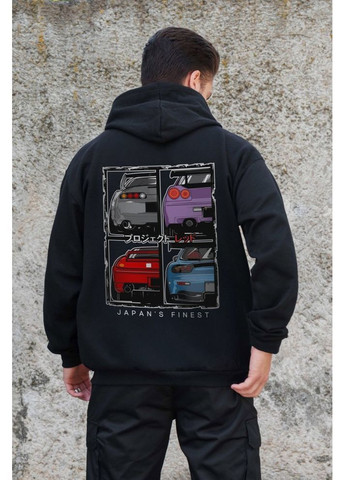 Утеплене зіп худі на флісі зіпер з принтом Cars Kane Black Without (362357876)