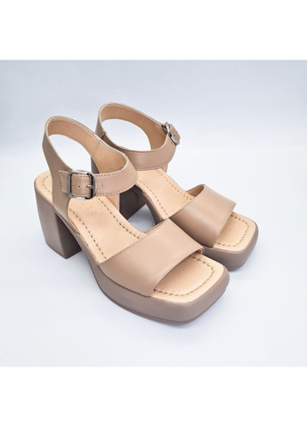 Бежевые босоножки (р) кожа 0-1-1-258-8 Danler с ремешком