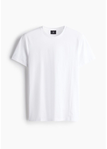 Біла чоловіча футболка slim fit (58396) l біла H&M