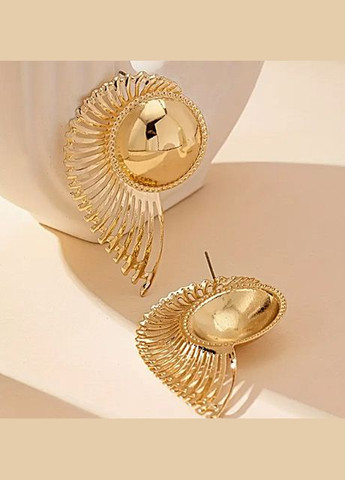 Сережки великого розміру Золотий молюск No Brand (329728240)