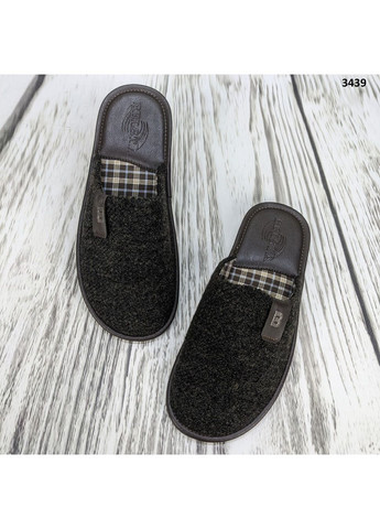 Коричневые тапочки мужские комнатные синие теплые с закрытым носком Белста