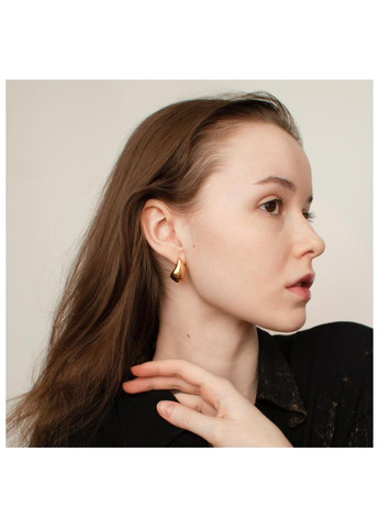 Набор золотистых сережек в виде капли базовые пусеты минимализм стиль нежные кэжуал эстетика современные серьги-капельки легкие No Brand (336186551)