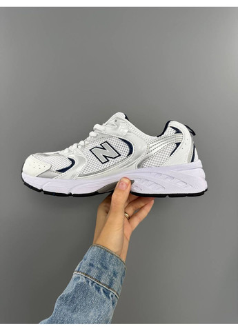 Білі Осінні кросівки чоловічі new balance 530 white silver navy mr530sg No Brand