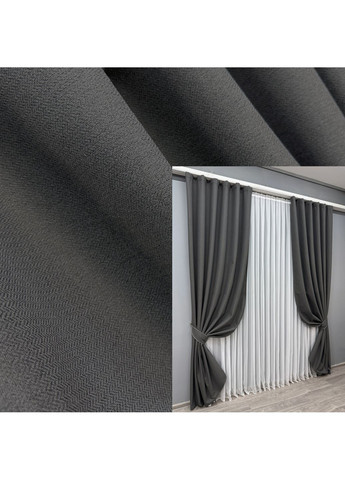 Комплект готовых штор Лен блэкаут № 1594ш 150х270 см 2 шт (33-0552) VR-Textil (317365610)