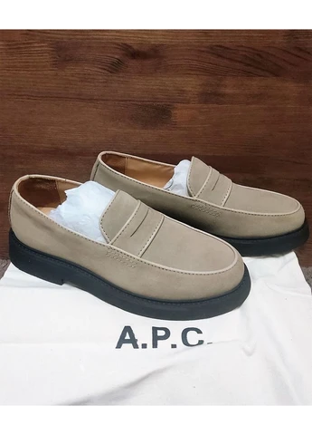 Бежевые мужские замшевые лоферы bally gael taupe, размер 42, оригинал APC без шнурков