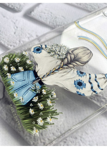 Прозорий чохол із захистом камери на iPhone 14 патріотичний дизайн Дівчина зі стрічкою принт 17 Creative (359490118)