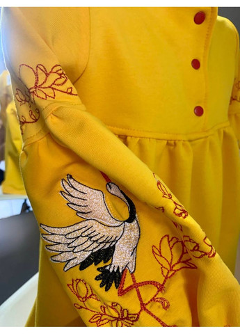 Жовта жовта сукня для дівчинки з вишивкою лелека No Brand (362039215)