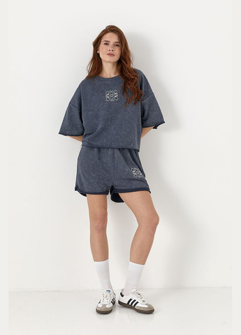 Спортивный костюм с футболкой и шортами свободного кроя Lurex (332200010)