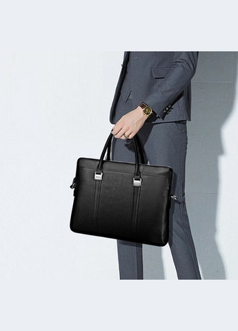 Шкіряний чоловічий діловий портфель для документів планшета чорний | Якісна чоловіча офісна сумка формат А4 No Brand (334730597)