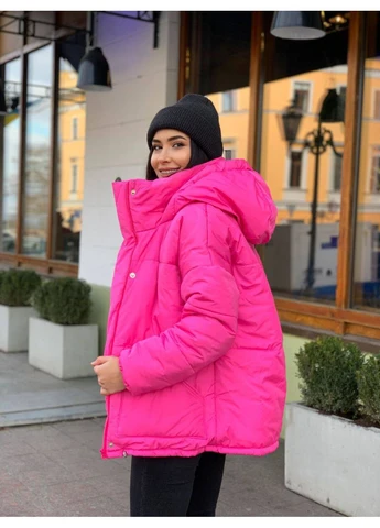 Малиновая зимняя 🧥 зимняя куртка на синтепоне 250 DK/DL Мода без кордонів
