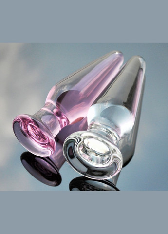 Анальна пробка 3 см із скла прозора Lynx Ice Rose Plug скло Focus (303903035)