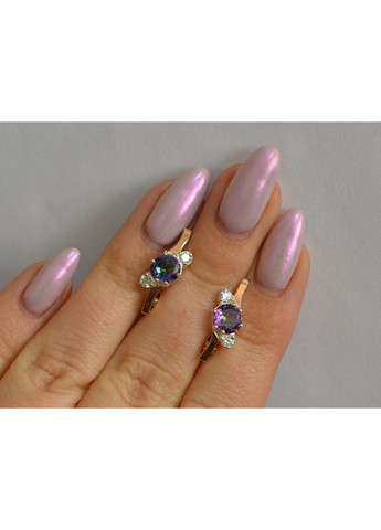 Срібні сережки з золотими вставками Silver Style (366813715)