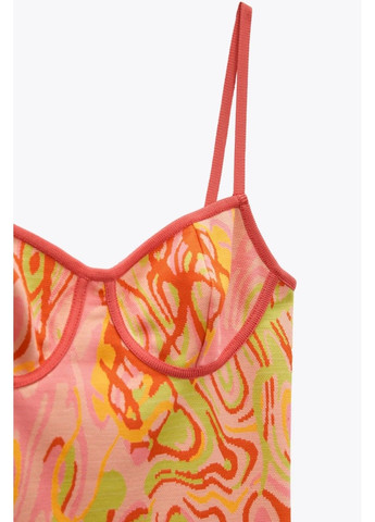 Помаранчева сукня жіноча міні pink and orange knit dress Zara