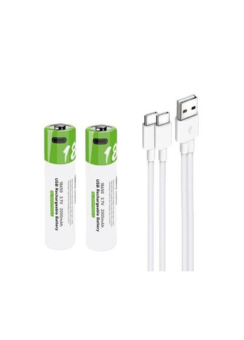 Комплект 2шт. аккумуляторные батареи 18650 3.7V 2000Mah с зарядкой Type-C ( ) Smartoools (360399842)