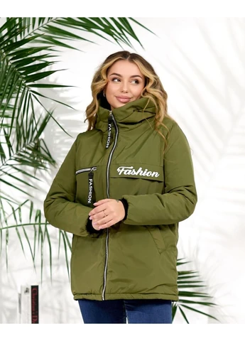 Оливковая (хаки) демисезонная куртка женская демисезонная Dress Code