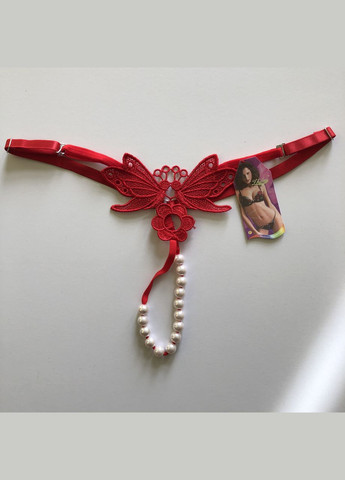 Трусики с разрезом стринги с жемчужинами бусинками эротическое белье No Brand (312005197)