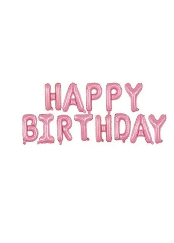 Шарики Happy birthday фольгированные 16 дюймов розовый Jannet кулька (337339679)