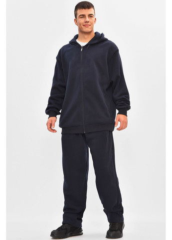 Темно-синій зимній спортивний костюм чоловічий батал на флісі темно-синього кольору брючний Let's Shop