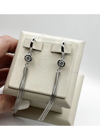 Серьги серебряные с кубическим цирконием 5,31 г No Brand (369736613)
