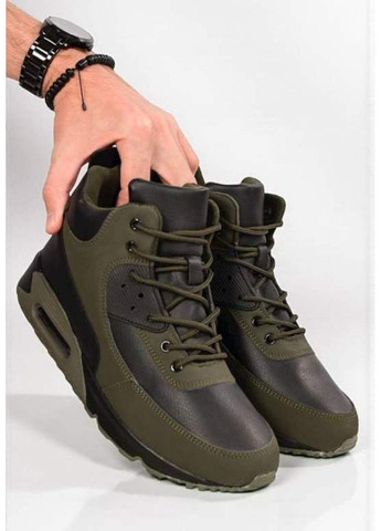 Черные зимние ботинки мужские зимние черные (a801-6l) KMB