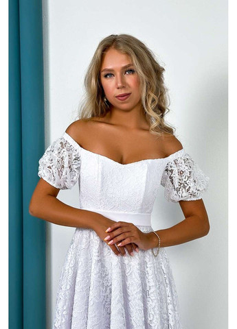 Білий вечірня сукня корсетна гіпюрова 24046 біла Tanita-Romario