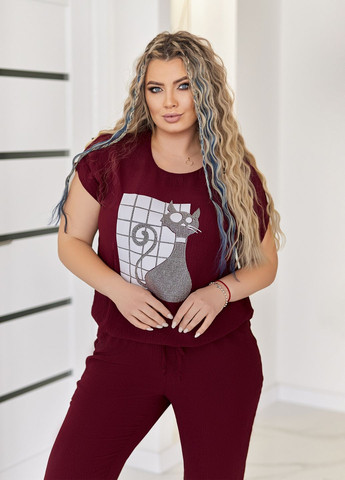 Костюм женский летний со стразами No Brand (323966574)