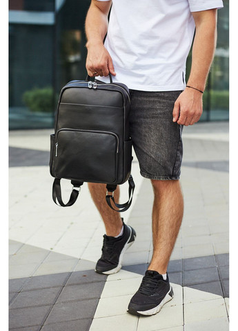 Чоловічий шкіряний рюкзак для поїздок та відпочинку 30х40х16, сумка наплічна 59331, чорна Tiding Bag (369155173)