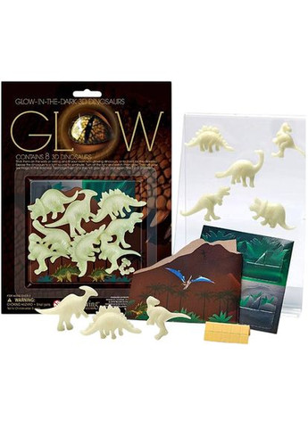 Набір 3D-наклейок, що світяться, Динозаври 8 шт (00-05426) 4M (323106840)