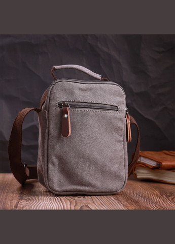 Сумка мужская через плечо из плотного текстиля 22217 Серый Vintage (302008841)