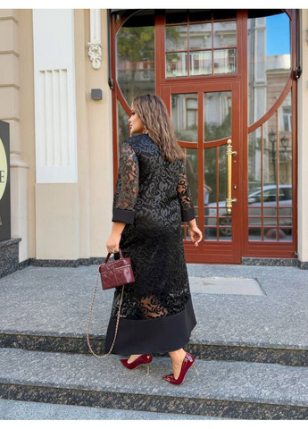 Чорна сукня жіноча нарядна з візерунком сітка No Brand