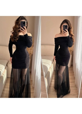 Чорна жіноча святкова сукня + спідниця No Brand