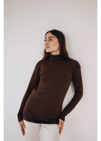 Гольф универсальный, горловина отворот/стойка КОРИЧНЕВЫЙ рыба с начесом ProsPerous (362347472)