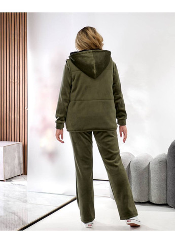 Костюм трійка для прогулянки:штани та кофта двосторонній велюр,жилетка силікон 150 Україна (362395791)