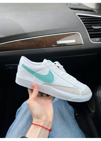 Білі Осінні кросівки чоловічі nike blazer low platform white mint найк блейзер No Brand
