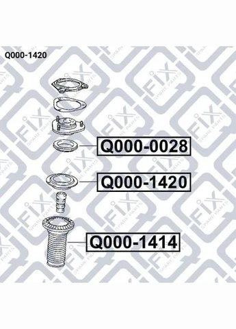 Крепление переднего амортизатора Q000-1420 Тойота Авенсис 2008-2018 OEM 48609-0F020 Q-FIX (345737166)