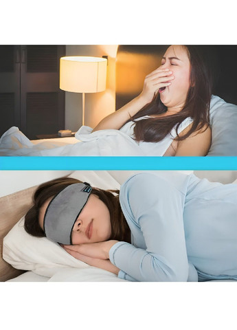 Маска пов'язка на очі для сну з Bluetooth гарнітурою вбудованими навушниками роботою до 10 годин 200mAh (480219-Prob) Сіра Unbranded (331859576)