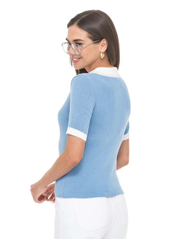 Блакитний демісезонний тонкий джемпер трикотажний SVTR