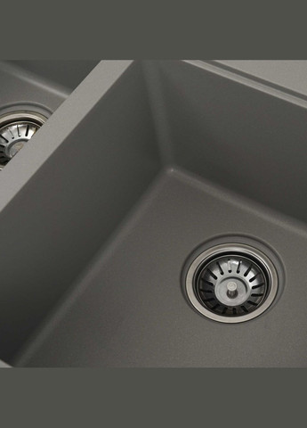 Гранитная мойка для кухни HARMONY 7850 матовая Серый металлик Valeso (358059008)