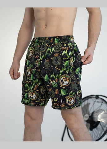 Чоловічі шорти для плавання чорні з принтом No Brand (346085324)