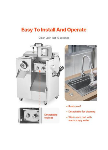 Професійна електрична м'ясорубка JQ-7F, 6,35 кг/хв. Машина для набивання ковбас 5 мм. Vevor (351505665)