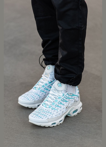 Кроссовки женские и мужские Nike Air Max TN Plus white blue | Найк Аир Макс ТН Плюс белые голубые No Brand белые демисезоны (315482998)