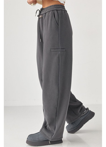 Однотонные теплые спортивные штаны с затяжками внизу Lurex Штаны (370393360)