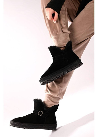 Угги женские зимние черные замшевые No Brand Уггі жіночі зимові (367082465)