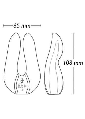 Клиторальный вибратор Aiko черного цвета, 10.5 см х 6.5 см Shunga (297134374)